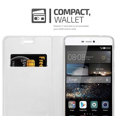 Huawei P8 lommebokdeksel etui (sølv)