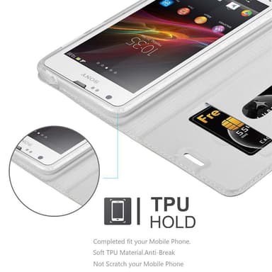 Sony Xperia SP lommebokdeksel etui (sølv)