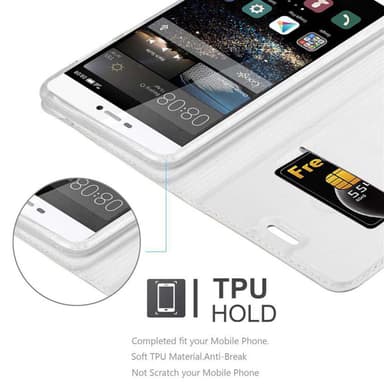 Huawei P8 lommebokdeksel etui (sølv)
