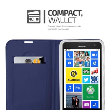 Nokia Lumia 625 lommebokdeksel etui (blå)