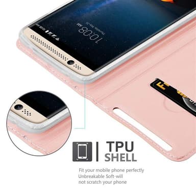 ZTE Axon 7 lommebokdeksel etui (rosa)