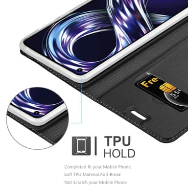 Realme 8i / Narzo 50 4G lommebokdeksel etui (svart)