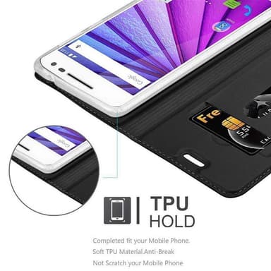 Motorola MOTO G3 lommebokdeksel etui (svart)