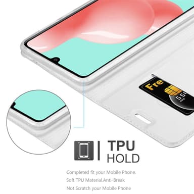 Samsung Galaxy A41 lommebokdeksel etui (sølv)