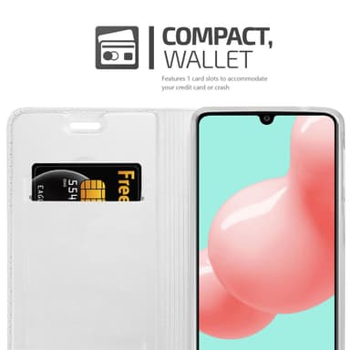 Samsung Galaxy A41 lommebokdeksel etui (sølv)