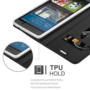HTC ONE M9 lommebokdeksel etui (svart)
