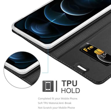 iPhone 12 PRO MAX lommebokdeksel etui (svart)
