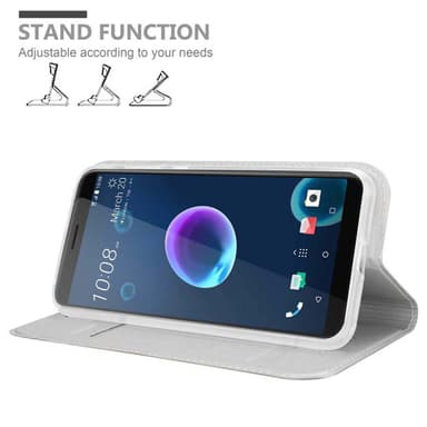 HTC Desire 12 lommebokdeksel etui (sølv)
