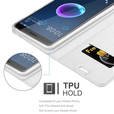 HTC Desire 12 lommebokdeksel etui (sølv)