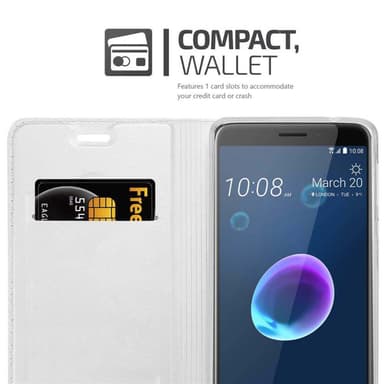 HTC Desire 12 lommebokdeksel etui (sølv)