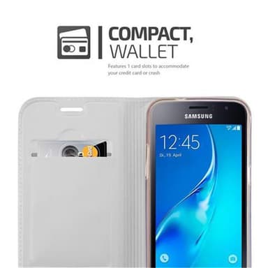 Samsung Galaxy J1 2016 lommebokdeksel etui (sølv)