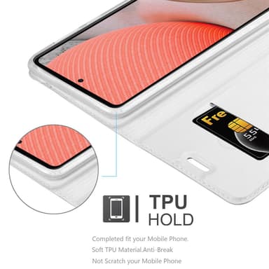 Samsung Galaxy A72 4G / 5G lommebokdeksel etui (sølv)