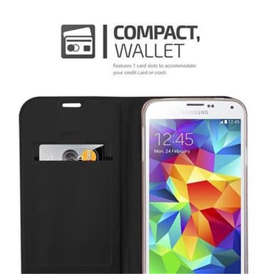 Samsung Galaxy S5 / S5 NEO lommebokdeksel etui (svart)