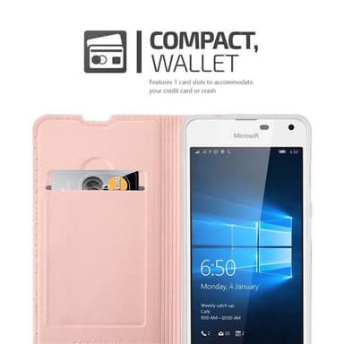 Nokia Lumia 650 lommebokdeksel etui (rosa)