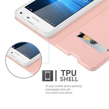 Nokia Lumia 650 lommebokdeksel etui (rosa)