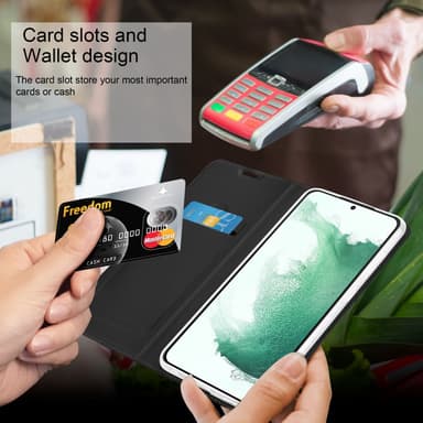 Samsung Galaxy S22 PLUS lommebokdeksel etui (svart)