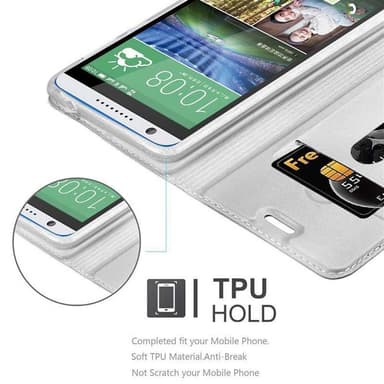 HTC Desire 820 lommebokdeksel etui (sølv)