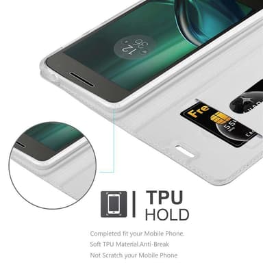 Motorola MOTO G4 PLAY lommebokdeksel etui (sølv)