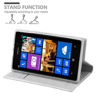 Nokia Lumia 925 lommebokdeksel etui (sølv)