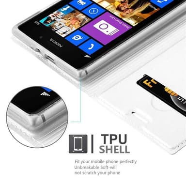 Nokia Lumia 925 lommebokdeksel etui (sølv)
