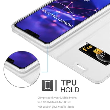 Huawei MATE 20 LITE lommebokdeksel etui (sølv)