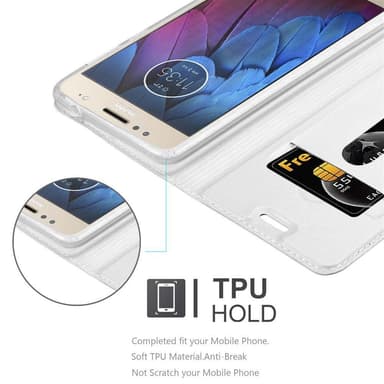 Motorola MOTO G5S PLUS lommebokdeksel etui (sølv)