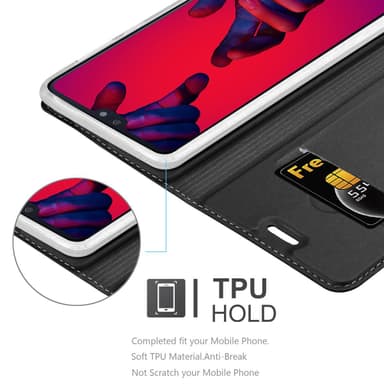 Huawei P20 PRO / P20 PLUS lommebokdeksel etui (svart)
