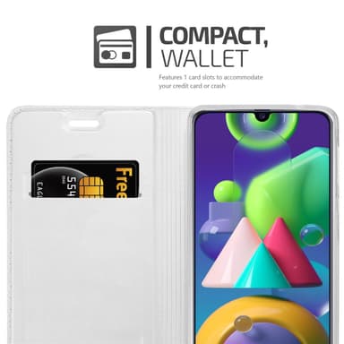 Samsung Galaxy M31 lommebokdeksel etui (sølv)