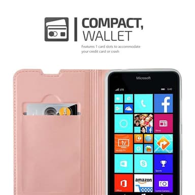 Nokia Lumia 640 lommebokdeksel etui (rosa)