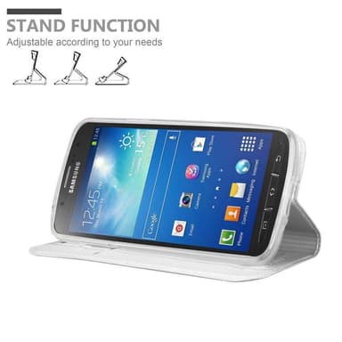 Samsung Galaxy S4 ACTIVE lommebokdeksel etui (sølv)