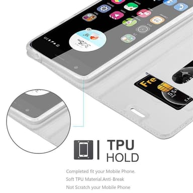 ZTE Blade V8 lommebokdeksel etui (sølv)