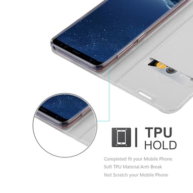 Samsung Galaxy S8 PLUS lommebokdeksel etui (sølv)