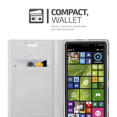 Nokia Lumia 830 lommebokdeksel etui (sølv)