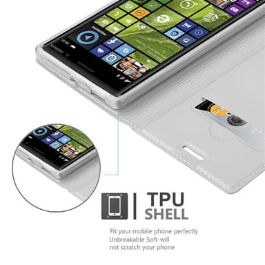 Nokia Lumia 830 lommebokdeksel etui (sølv)