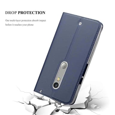 Motorola MOTO X PLAY lommebokdeksel etui (blå)