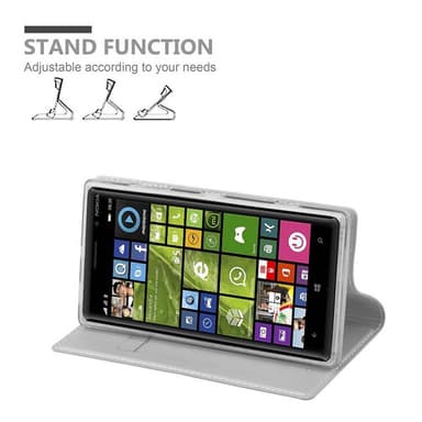 Nokia Lumia 830 lommebokdeksel etui (sølv)