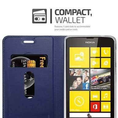 Nokia Lumia 520 / 521 lommebokdeksel etui (blå)