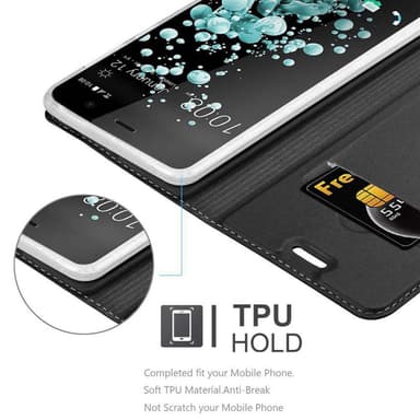 HTC U PLAY lommebokdeksel etui (svart)