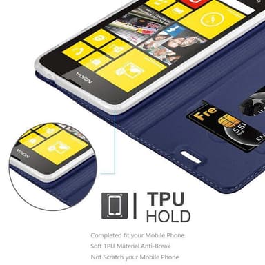 Nokia Lumia 520 / 521 lommebokdeksel etui (blå)