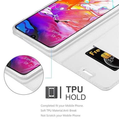 Samsung Galaxy A70 / A70s lommebokdeksel etui (sølv)