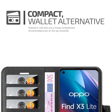Oppo FIND X3 LITE Deksel Etui Case (Svart)
