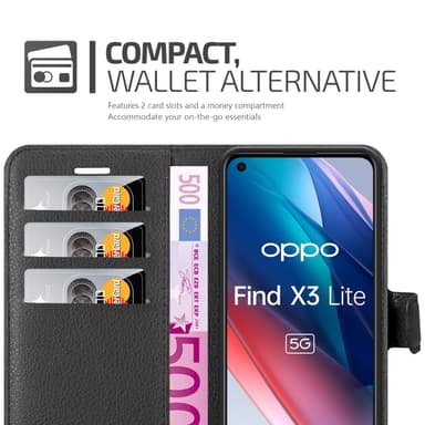 Oppo FIND X3 LITE Deksel Etui Case (Svart)