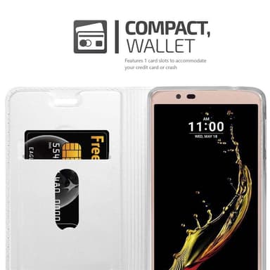 LG K10 2016 lommebokdeksel etui (sølv)