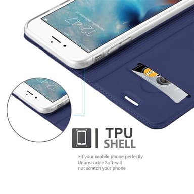 iPhone 6 PLUS / 6S PLUS lommebokdeksel etui (blå)