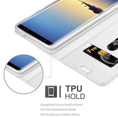 Samsung Galaxy NOTE 8 lommebokdeksel etui (sølv)