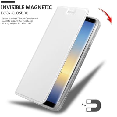 Samsung Galaxy NOTE 8 lommebokdeksel etui (sølv)