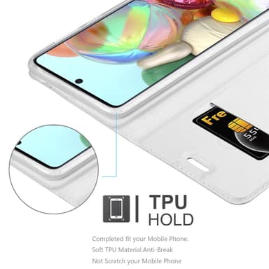 Samsung Galaxy A71 5G lommebokdeksel etui (sølv)