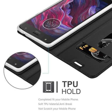 Motorola MOTO X4 lommebokdeksel etui (svart)