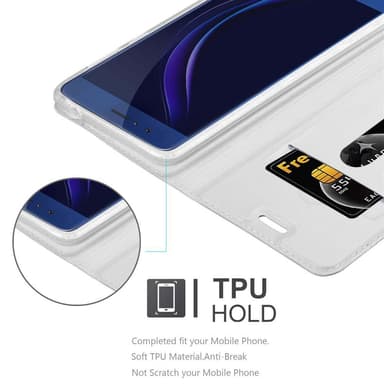 Honor 8 / 8 PREMIUM lommebokdeksel etui (sølv)