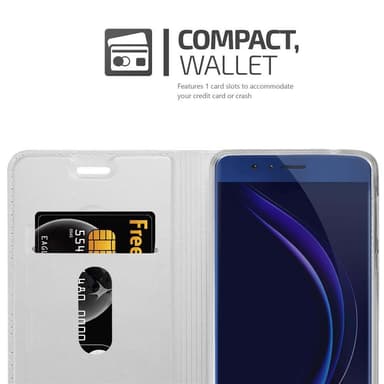 Honor 8 / 8 PREMIUM lommebokdeksel etui (sølv)